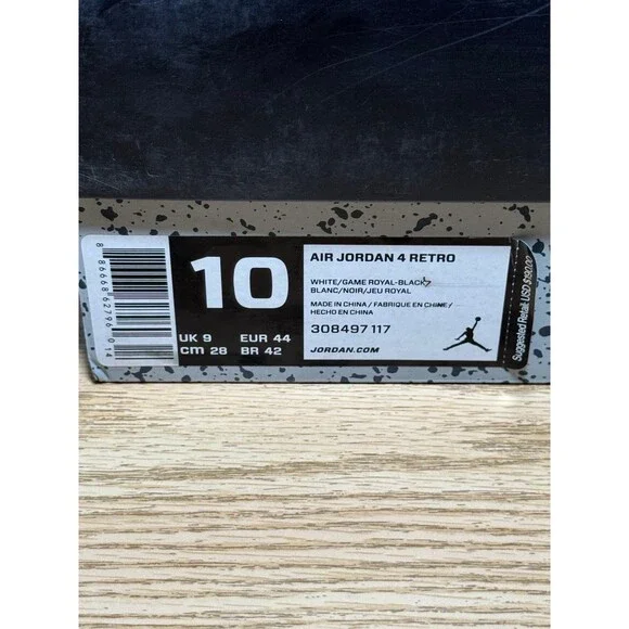 Nike Air Jordan 4 Retro Mid Motorsports 308497-117 Mens SZ 10 White Blue Sneaker - Picture 4 of 12
